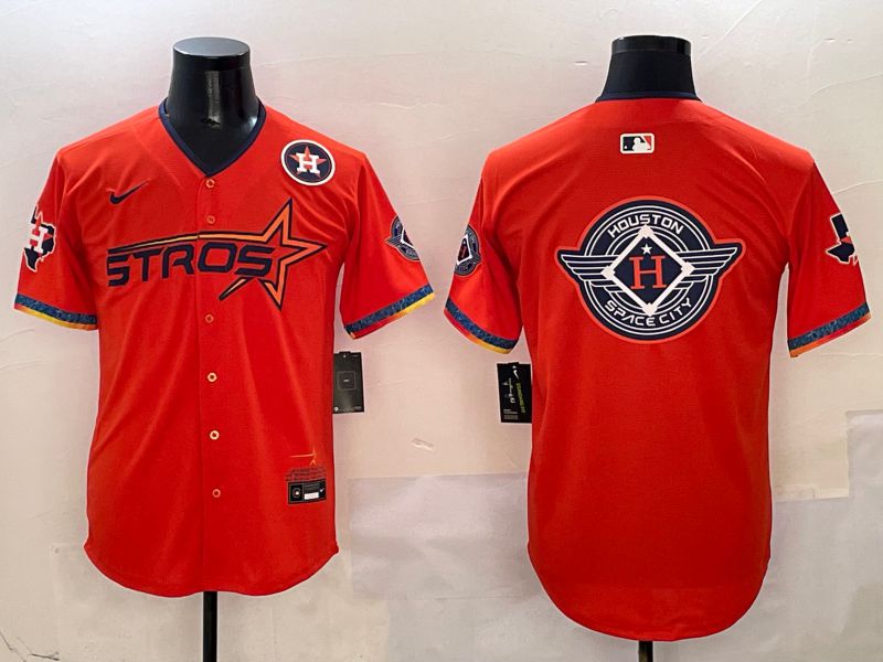 Men Houston Astros Blank Orange Five generation Joint Name 2025 Nike MLB Jersey style 17
